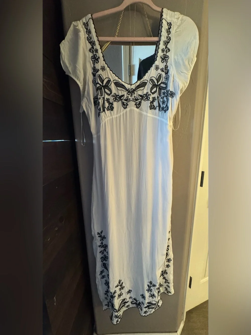 J. Crew Embroidered empire-waist slip dress